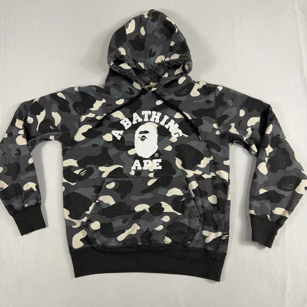 A Bathing Ape Hoodie Camo College Logo Japanese Streetwear Mens Medium